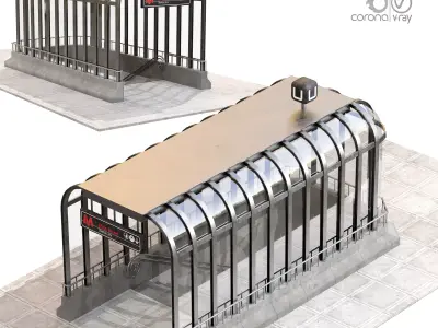 Metro Entrance 01 Low-poly 3D model