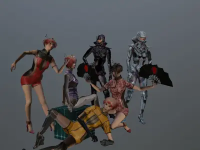 Cyborg Woman Low-poly 3D model