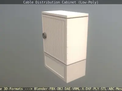 Cable Distribution Cabinet Low-Poly Low-poly 3D model