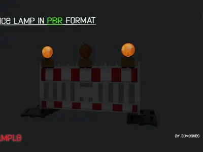 realistic Fence lamp with light  Low-poly 3D model