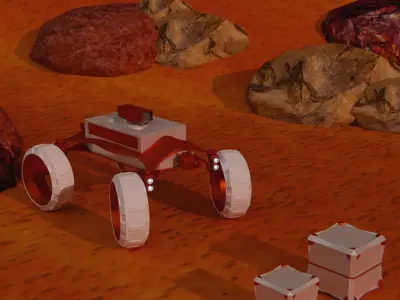 Martian Land rover sci-fi Low-poly 3D model