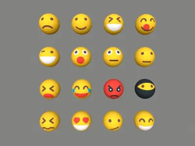 Emojis Emoticon Icon Low-poly 3D model