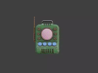 Retro Signal Synthesizer Device Low-poly 3D model