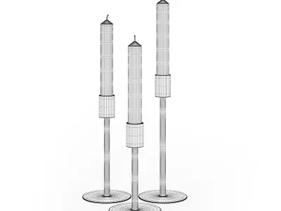 Black Candlesticks 3D model