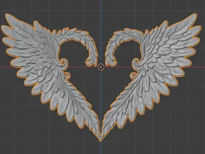 Wings Printable carved decor 16 3D print model