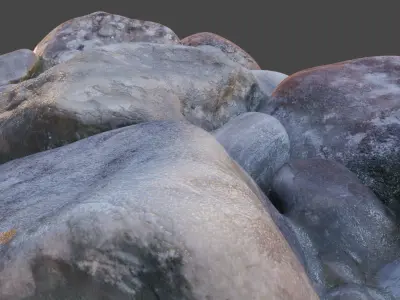 Rockery pile of rocks Low-poly 3D model