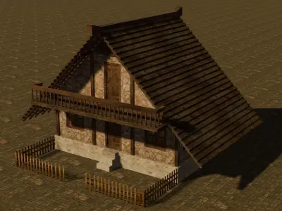 Medieval house six 19 Low-poly 3D model