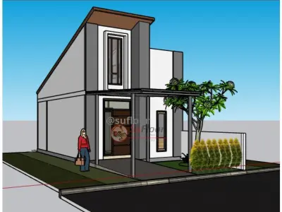 House 5x12m code 423 - Sketchup 3D model