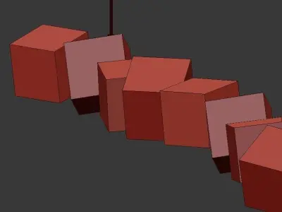 blockchain modern pendant light with cubes hanging from it 3D model