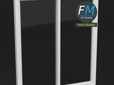 Double rail sliding window 3D model