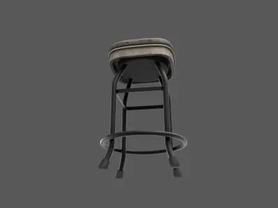 Vintage Bar Stool Game Ready Low-poly 3D model
