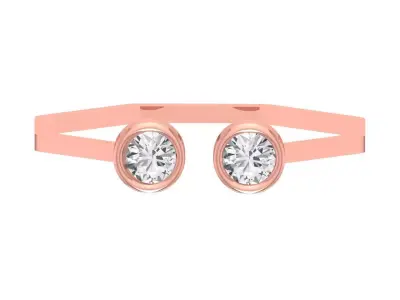 Open End Women Light Weight Band Round Stone Ring 3D print model