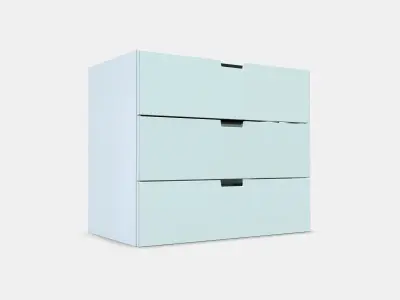 NORDLI Modular chest of 3 drawers 2 Low-poly 3D model