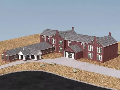 Science Lab Building Low-poly 3D model