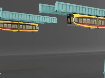  Urban Suspended Monorail Air Train Rigged 