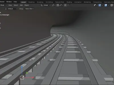 Underground Subway Scene in Blender v1 3D model