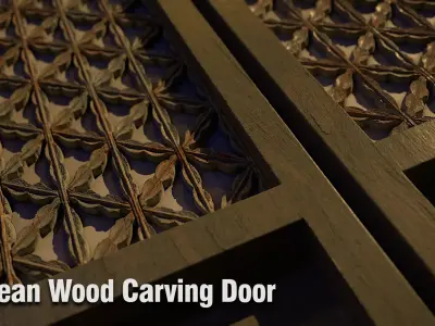 Korean wood carving door Texture