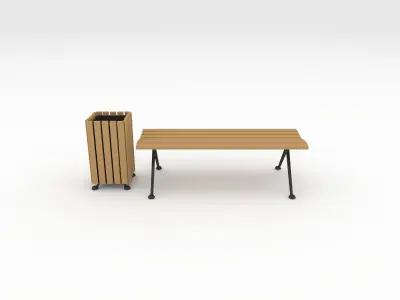 Bench Park 45 3D model