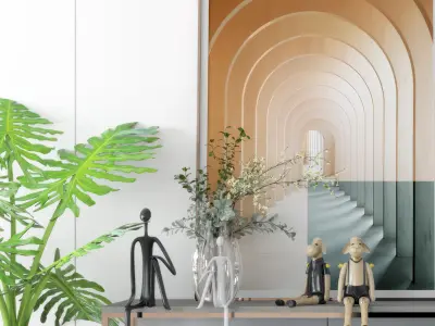 entrance Chinese New cabinet style 3D model