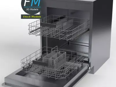 Dishwasher silver box 3D model