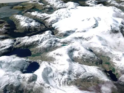 Mountain landcape Grandes Ventisqueros Chile  South America  3D model