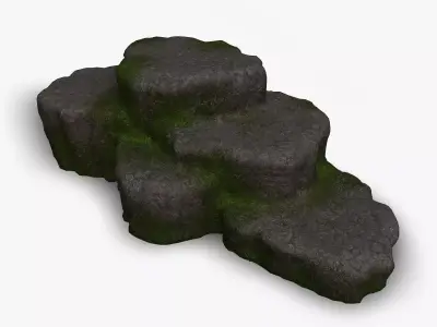 Cave Platform 4 - Moss 1 Low-poly 3D model