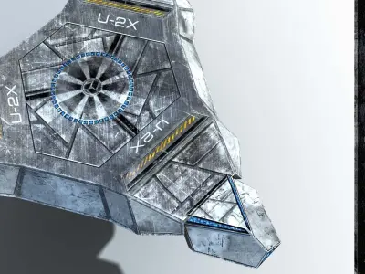 Space ship low poly Low-poly 3D model