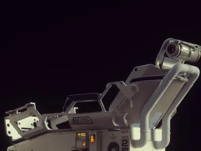 Scifi Medical Bed - Game Ready 3D model