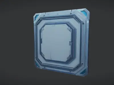 futuristic metal door panel 3D model