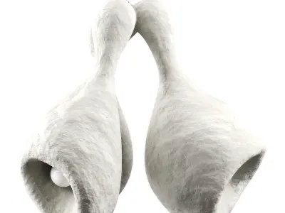 Unique hanging illuminated sculpture Low-poly 3D model