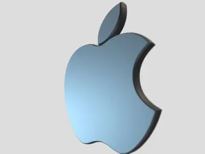 3D rendering of the Apple logo Low-poly 3D model