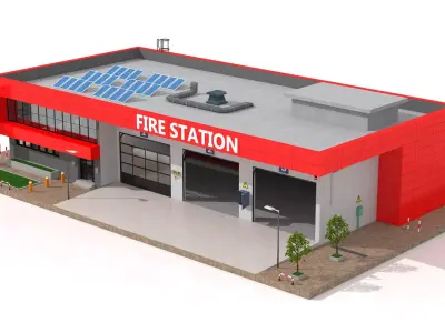 Fire Station 3D model