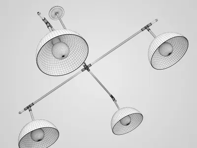 Four-bulb Ceiling Lamp 10 3D model