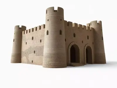Medieval Fortress Stone model pack Low-poly 3D model