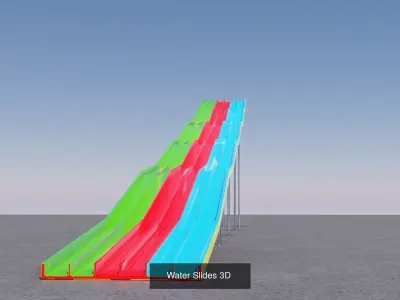 9 Water Slide 3D models 3D Model Pack