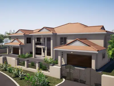 FOUR BEDROOM HOUSE 3D model purchase