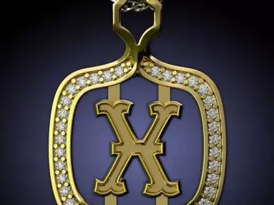 X Letter Pendant 3D print model purchase