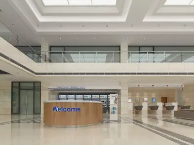 Bank Interior 03 3D model