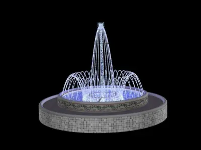 Animated Spray Ring Fountain 3D model