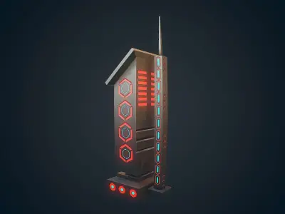 Sci-fi Building - 01 Low-poly 3D model