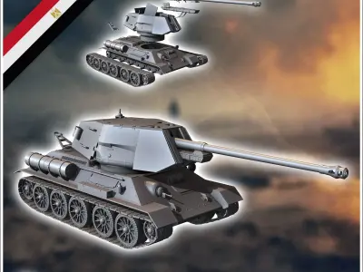 T100 100mm tank destroyer - Egypt Egyptian Cold War Africa Arabi 3D print model purchase