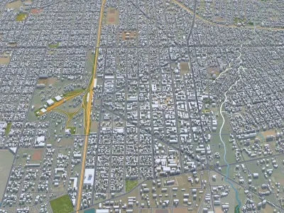 Bobo-Dioulasso Burkina Faso 30km AI Low-poly 3D model