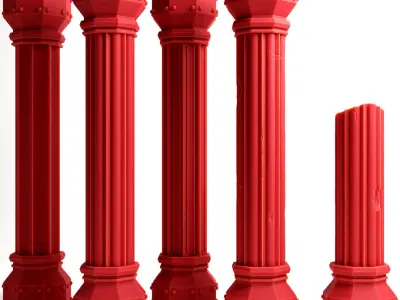 Octagonal Gothic Columns 3D print model