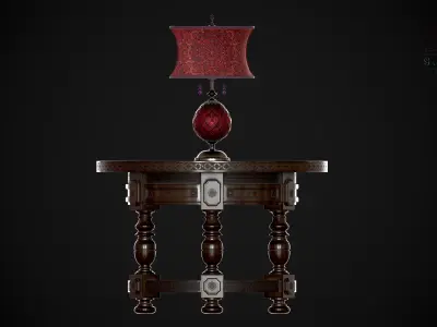 Lampshade-GL01-Red Low-poly 3D model