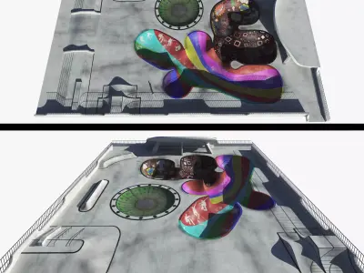 Skatepark microwave oven Low-poly 3D model