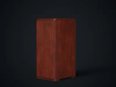 Old art deco floor radio Low-poly 3D model