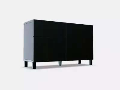 BESTA Storage combination w doors-drawers 3 Low-poly 3D model