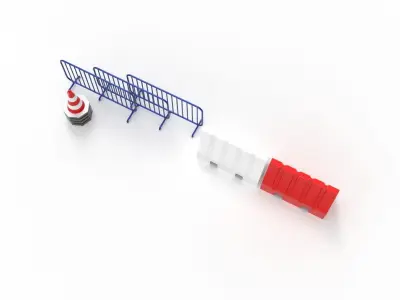 BARRIERS barricade Low-poly 3D model