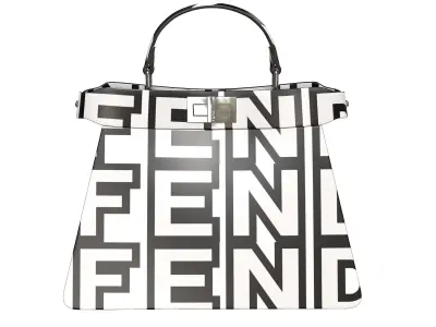 Fendi Peekaboo Bag White Logo Low-poly 3D model