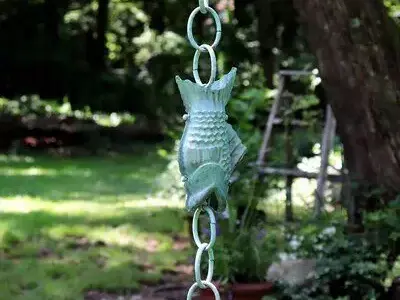 Blue Verde Copper Carlisle Rain Chain 3D model